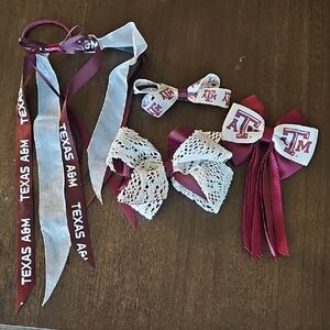 Texas A&M Maroon and White Hair Accessories Set